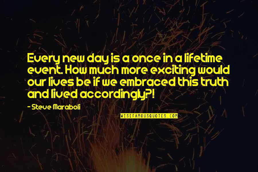 Sallah Indiana Jones Quotes By Steve Maraboli: Every new day is a once in a