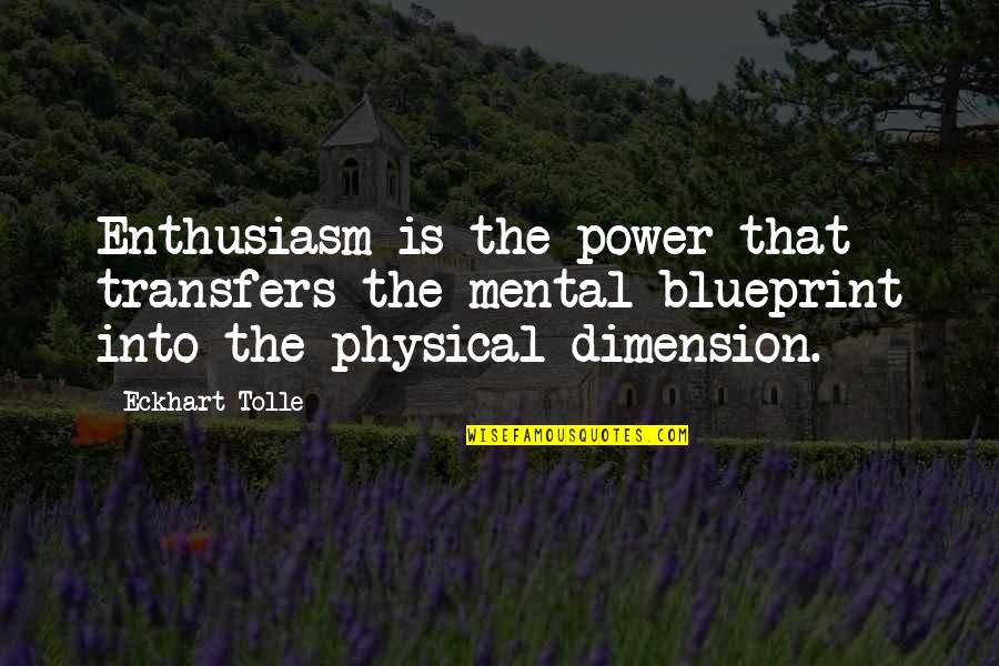 Sallam Cokollate Quotes By Eckhart Tolle: Enthusiasm is the power that transfers the mental