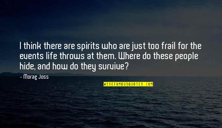 Sallee Homes Quotes By Morag Joss: I think there are spirits who are just