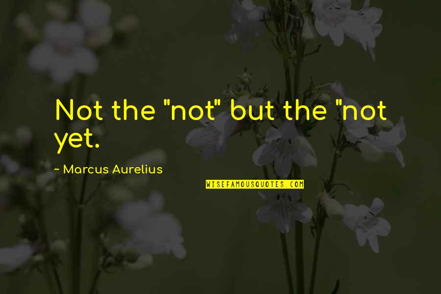 Salley Vickers Quotes By Marcus Aurelius: Not the "not" but the "not yet.