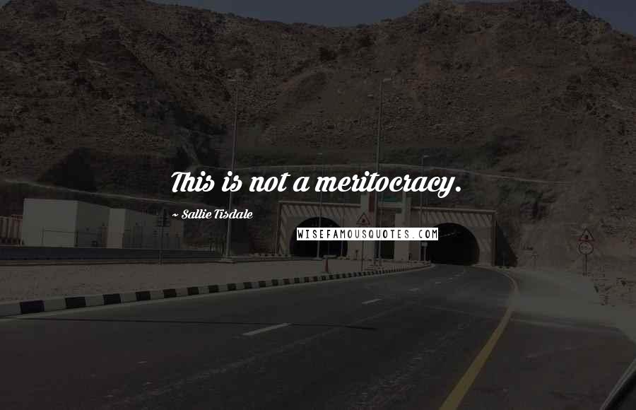 Sallie Tisdale quotes: This is not a meritocracy.
