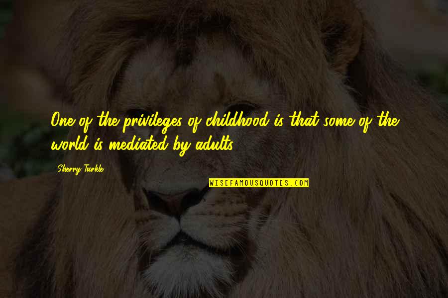 Sallies Quotes By Sherry Turkle: One of the privileges of childhood is that