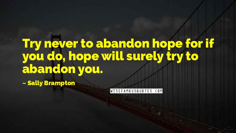 Sally Brampton quotes: Try never to abandon hope for if you do, hope will surely try to abandon you.