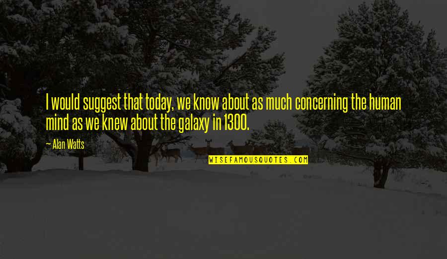 Sally Obermeder Quotes By Alan Watts: I would suggest that today, we know about Sally Obermeder Quotes By Alan Watts: I would suggest that today, we know about