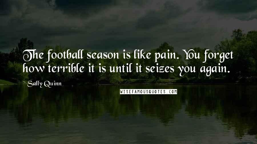 Sally Quinn quotes: The football season is like pain. You forget how terrible it is until it seizes you again.