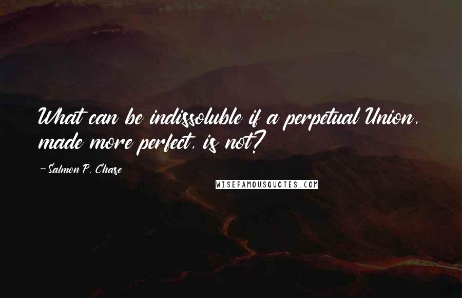 Salmon P. Chase quotes: What can be indissoluble if a perpetual Union, made more perfect, is not?