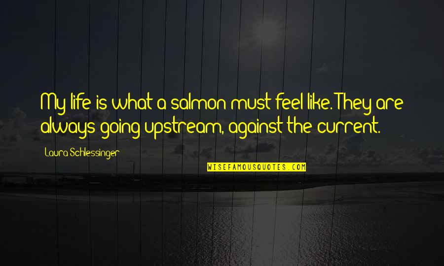 Salmon Quotes By Laura Schlessinger: My life is what a salmon must feel