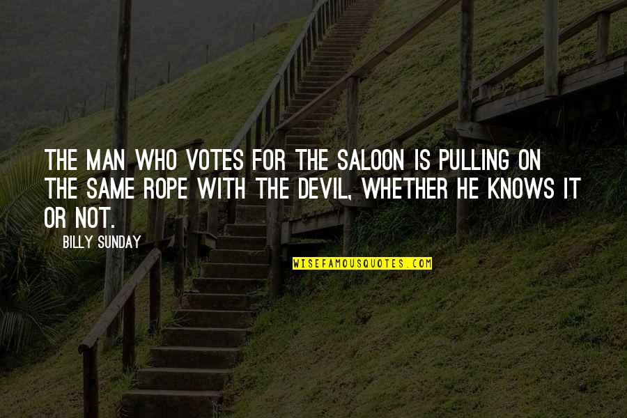 Saloon Quotes By Billy Sunday: The man who votes for the saloon is
