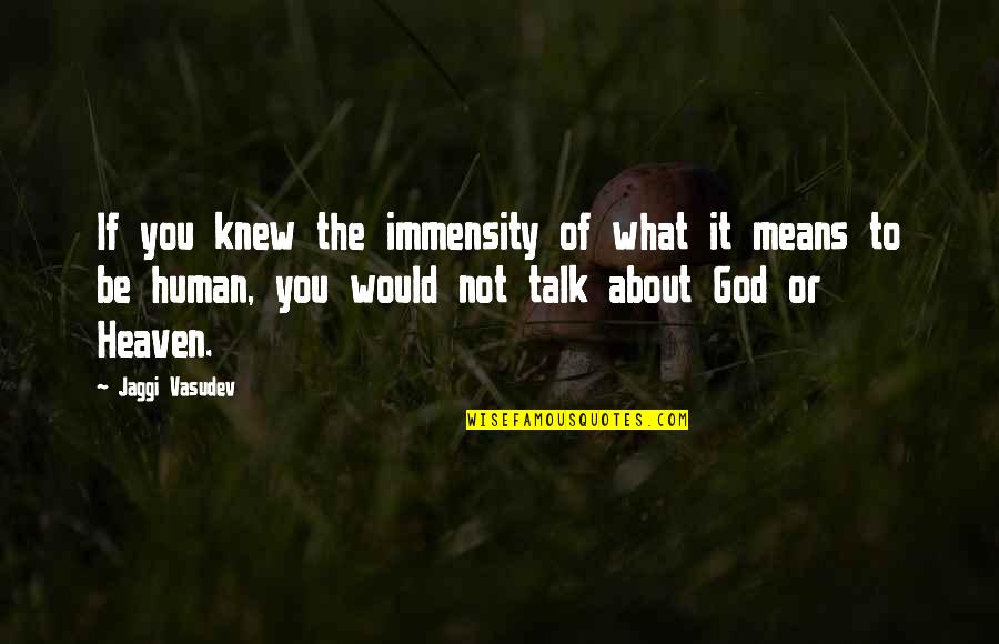 Saloon Quotes By Jaggi Vasudev: If you knew the immensity of what it