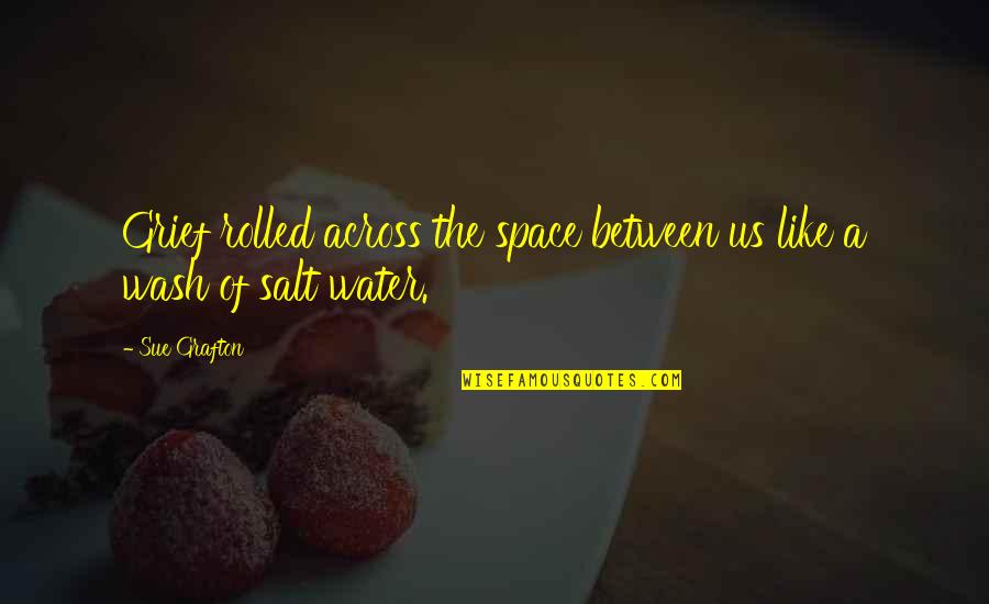 Salt Water Quotes By Sue Grafton: Grief rolled across the space between us like Salt Water Quotes By Sue Grafton: Grief rolled across the space between us like