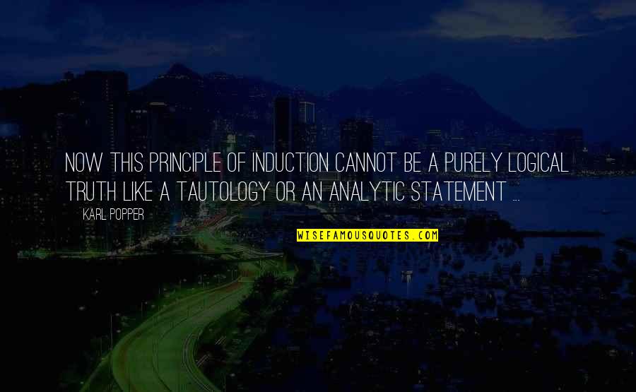 Saltar Cuerda Quotes By Karl Popper: Now this principle of induction cannot be a Saltar Cuerda Quotes By Karl Popper: Now this principle of induction cannot be a