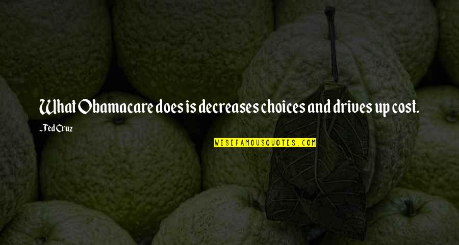 Saltmarche Quotes By Ted Cruz: What Obamacare does is decreases choices and drives