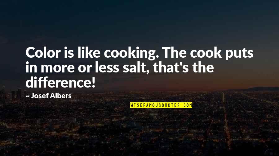 Salt's Quotes By Josef Albers: Color is like cooking. The cook puts in