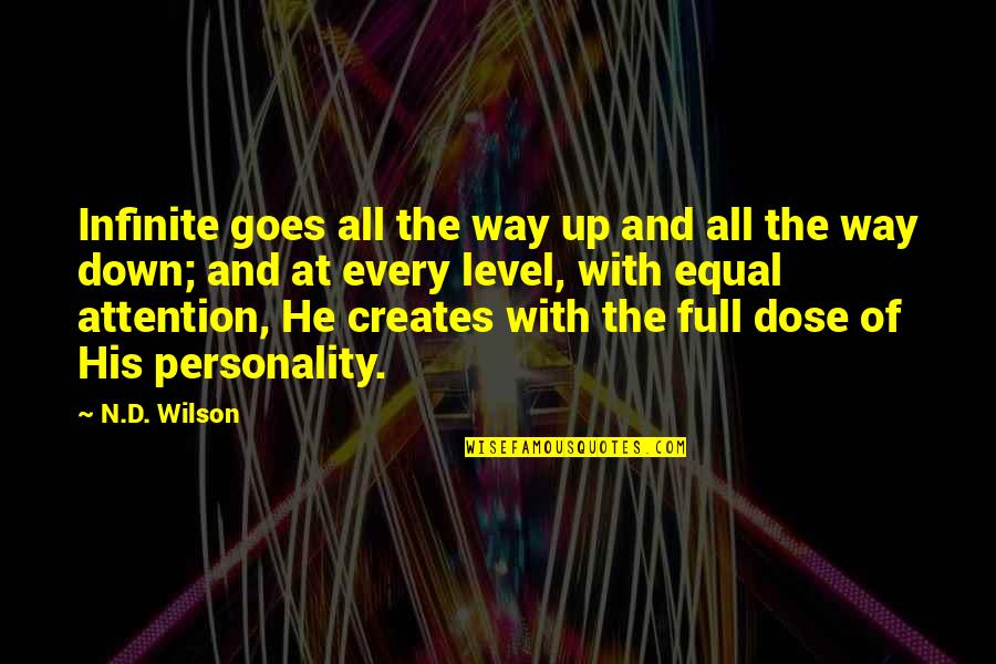 Saltus Quotes By N.D. Wilson: Infinite goes all the way up and all