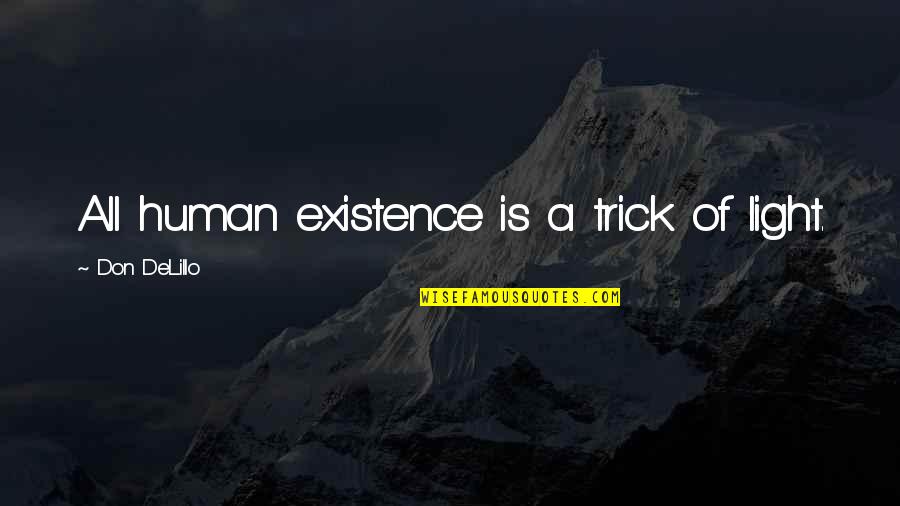 Salty Food Quotes By Don DeLillo: All human existence is a trick of light.