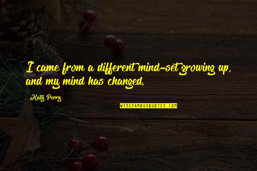 Saluri Rajeswara Quotes By Katy Perry: I came from a different mind-set growing up,