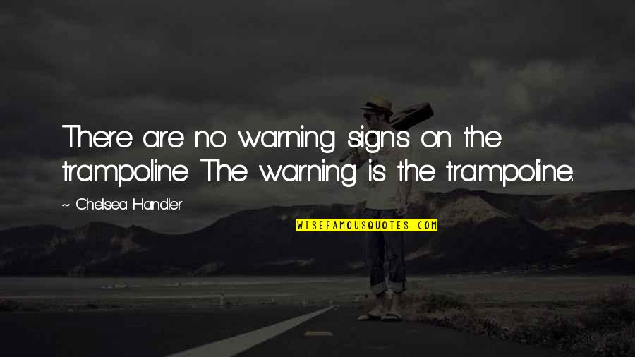 Salute To The Bravehearts Quotes By Chelsea Handler: There are no warning signs on the trampoline.