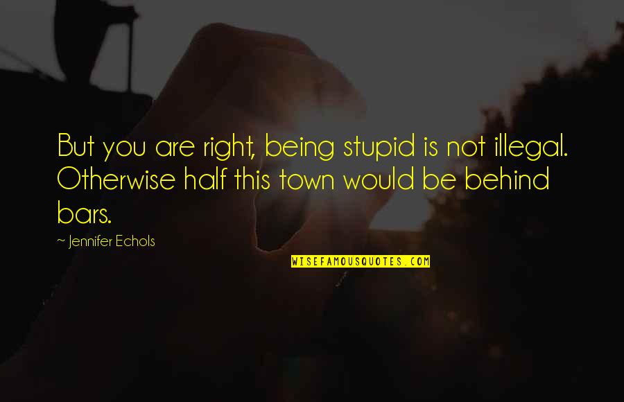 Saluzzi Quotes By Jennifer Echols: But you are right, being stupid is not Saluzzi Quotes By Jennifer Echols: But you are right, being stupid is not