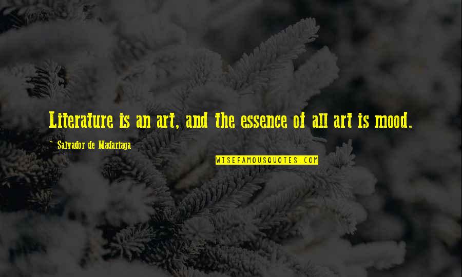 Salvador Quotes By Salvador De Madariaga: Literature is an art, and the essence of