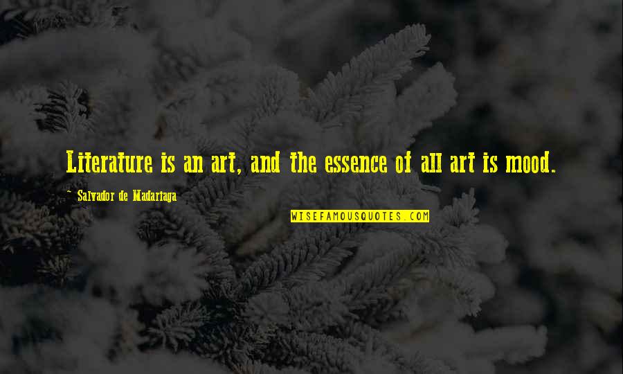 Salvador's Quotes By Salvador De Madariaga: Literature is an art, and the essence of Salvador's Quotes By Salvador De Madariaga: Literature is an art, and the essence of
