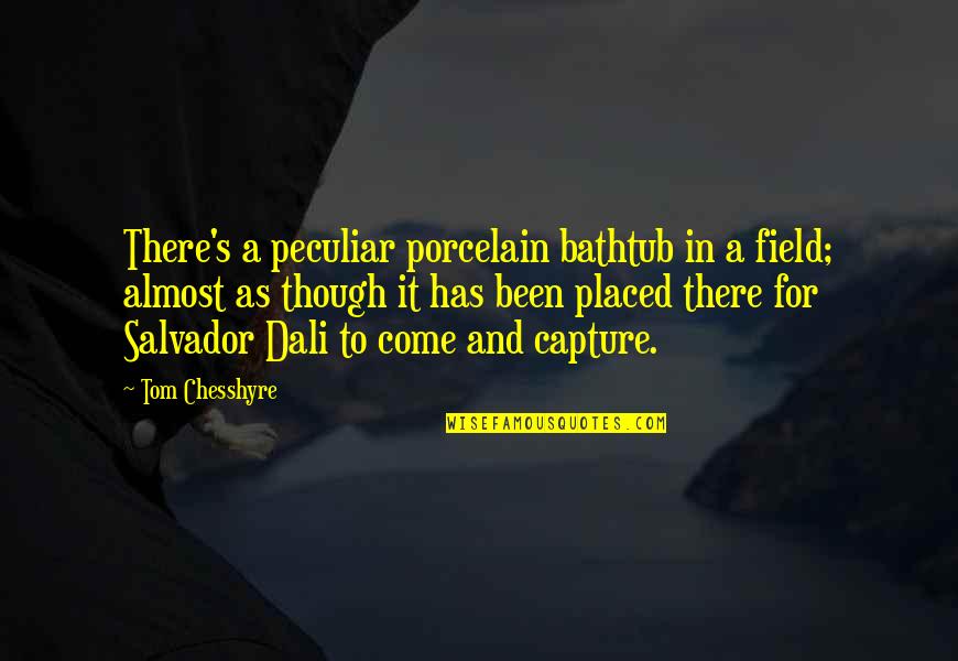 Salvador's Quotes By Tom Chesshyre: There's a peculiar porcelain bathtub in a field; Salvador's Quotes By Tom Chesshyre: There's a peculiar porcelain bathtub in a field;