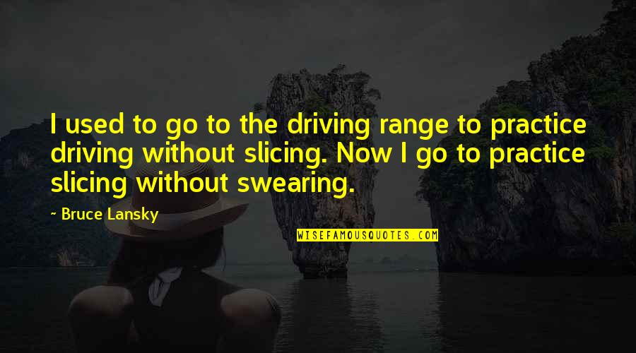 Salvamento De Animais Quotes By Bruce Lansky: I used to go to the driving range Salvamento De Animais Quotes By Bruce Lansky: I used to go to the driving range