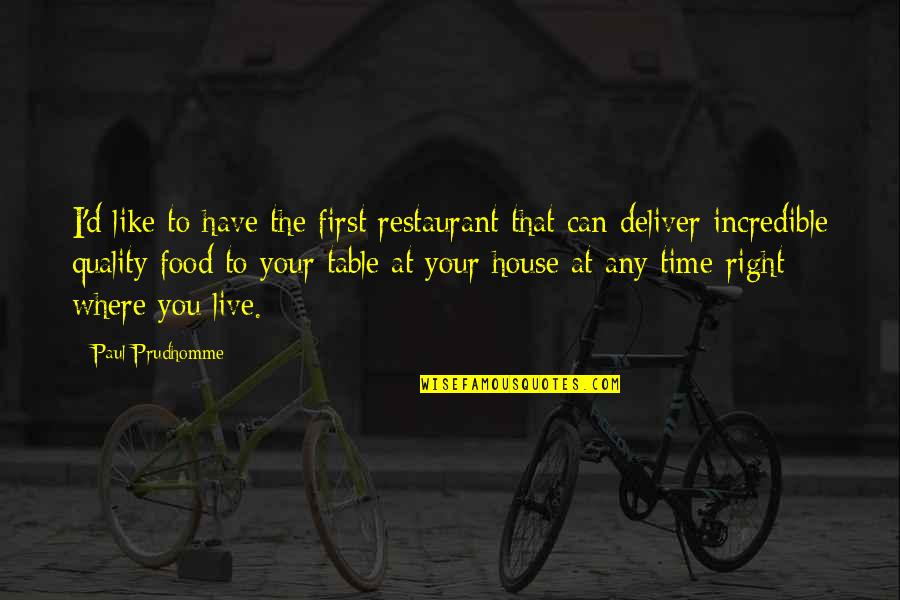 Salvanic Quotes By Paul Prudhomme: I'd like to have the first restaurant that Salvanic Quotes By Paul Prudhomme: I'd like to have the first restaurant that