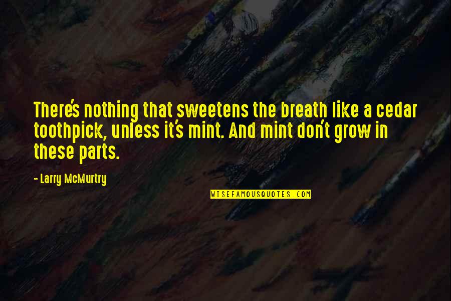 Salvaste Mi Quotes By Larry McMurtry: There's nothing that sweetens the breath like a Salvaste Mi Quotes By Larry McMurtry: There's nothing that sweetens the breath like a