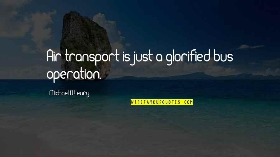 Salvucci Masonry Quotes By Michael O'Leary: Air transport is just a glorified bus operation.