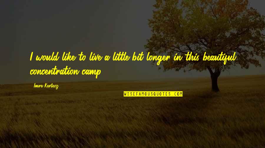 Salzburger Kft Quotes By Imre Kertesz: I would like to live a little bit