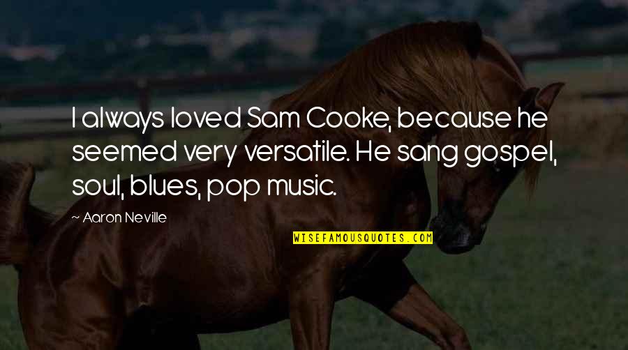 Sam Cooke Quotes By Aaron Neville: I always loved Sam Cooke, because he seemed