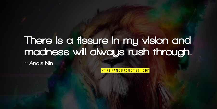 Sam Gipp Quotes By Anais Nin: There is a fissure in my vision and