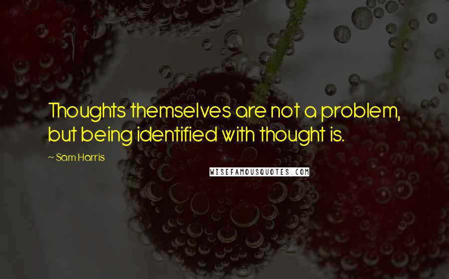 Sam Harris quotes: Thoughts themselves are not a problem, but being identified with thought is.