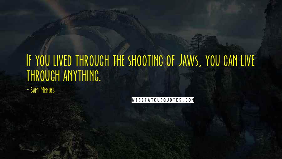 Sam Mendes quotes: If you lived through the shooting of Jaws, you can live through anything.