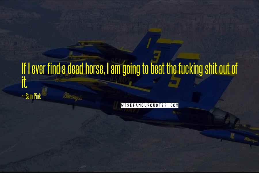 Sam Pink quotes: If I ever find a dead horse, I am going to beat the fucking shit out of it.