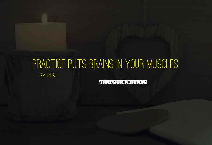 Sam Snead quotes: Practice puts brains in your muscles.
