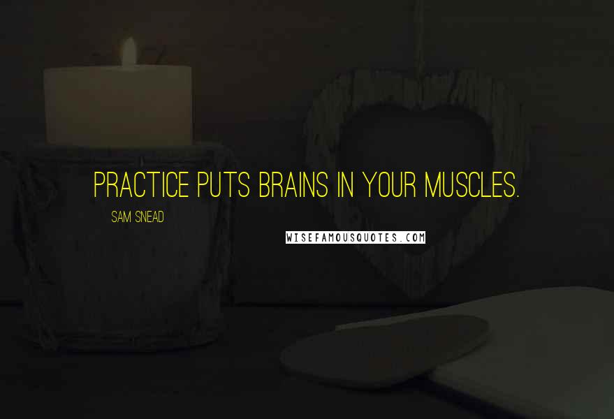 Sam Snead quotes: Practice puts brains in your muscles. Sam Snead quotes: Practice puts brains in your muscles.