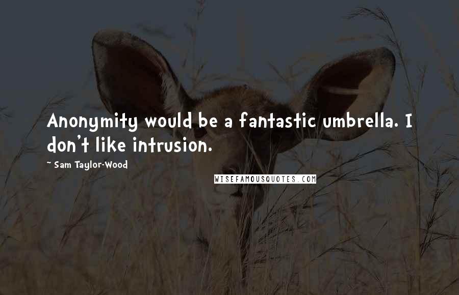 Sam Taylor-Wood quotes: Anonymity would be a fantastic umbrella. I don't like intrusion.