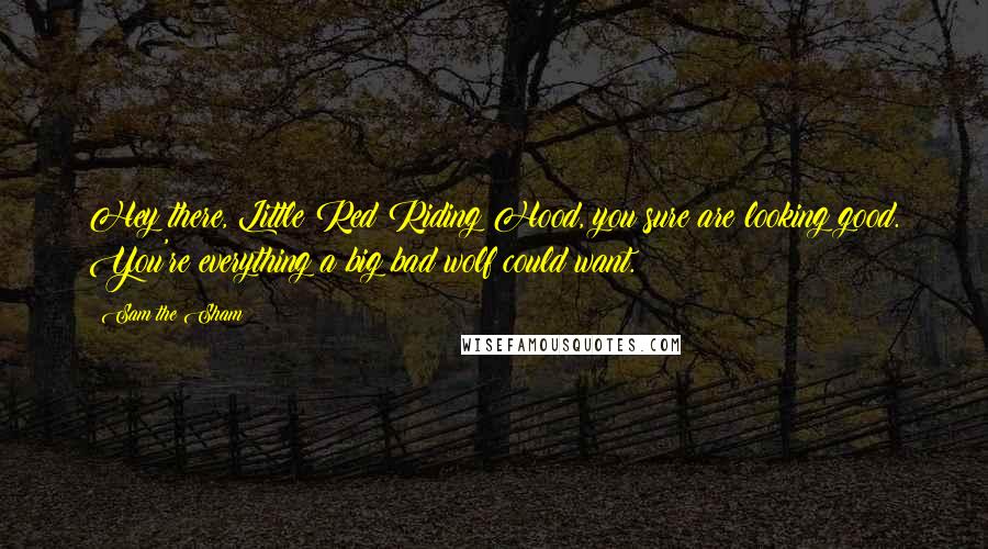 Sam The Sham quotes: Hey there, Little Red Riding Hood, you sure are looking good. You're everything a big bad wolf could want.