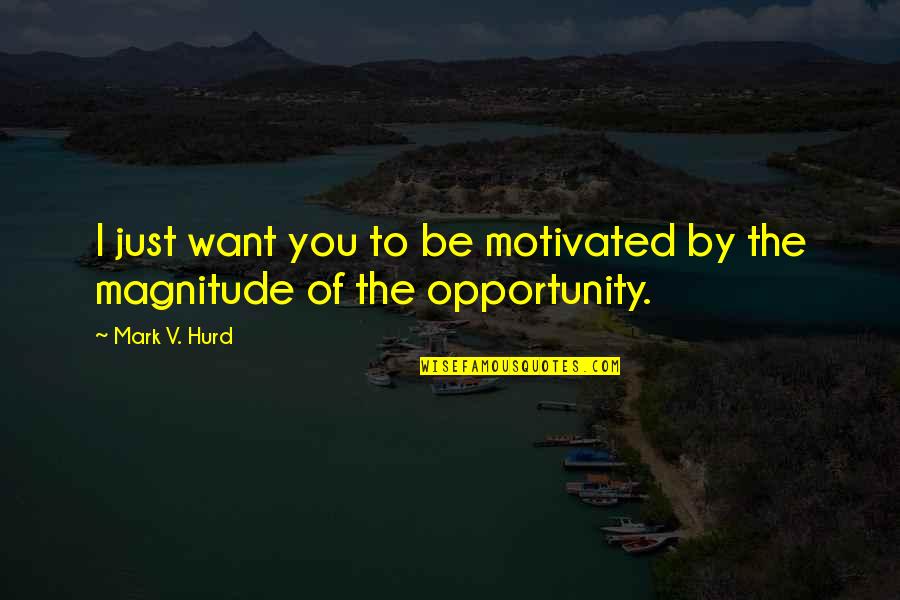 Sam To Frodo Quotes By Mark V. Hurd: I just want you to be motivated by