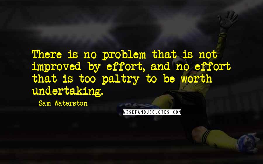 Sam Waterston quotes: There is no problem that is not improved by effort, and no effort that is too paltry to be worth undertaking.