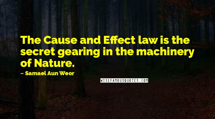 Samael Aun Weor quotes: The Cause and Effect law is the secret gearing in the machinery of Nature.