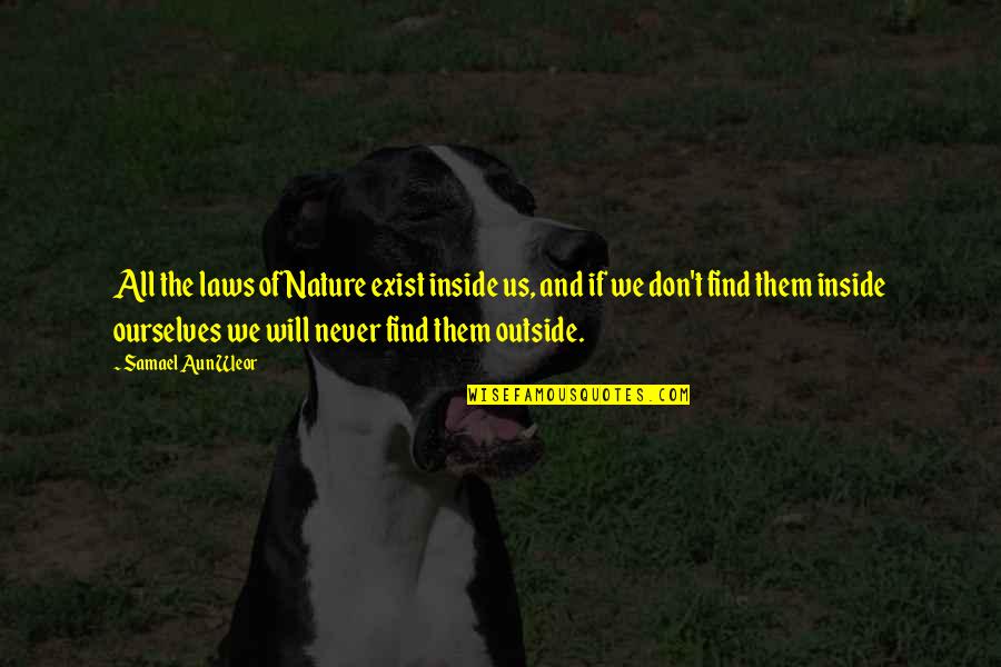 Samael Quotes By Samael Aun Weor: All the laws of Nature exist inside us, Samael Quotes By Samael Aun Weor: All the laws of Nature exist inside us,
