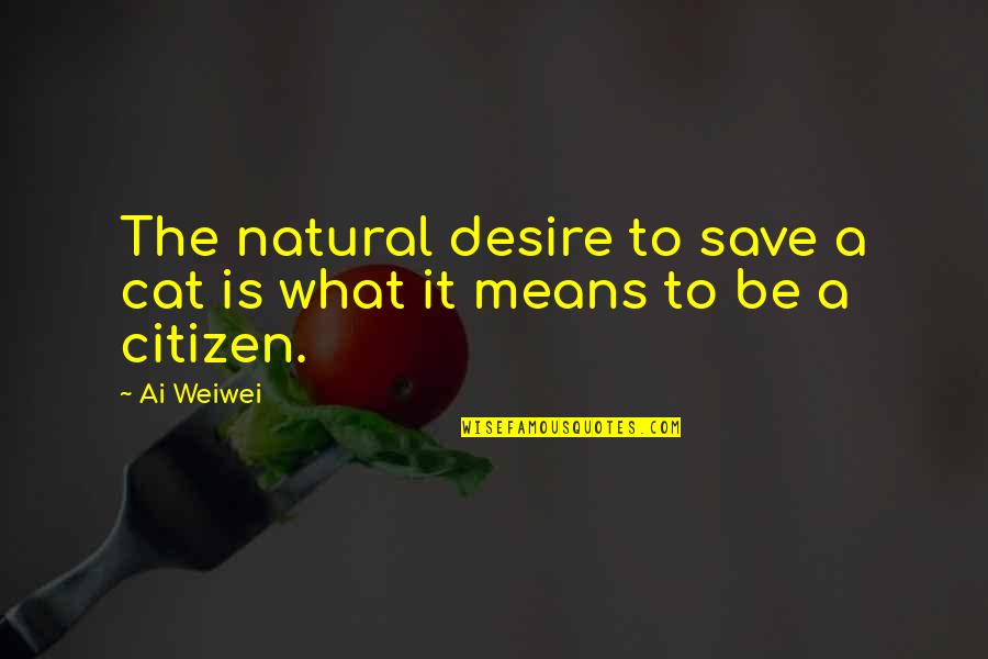 Samangos Quotes By Ai Weiwei: The natural desire to save a cat is