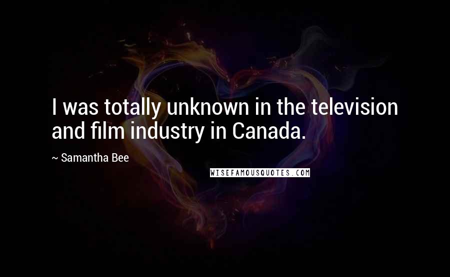 Samantha Bee quotes: I was totally unknown in the television and film industry in Canada.