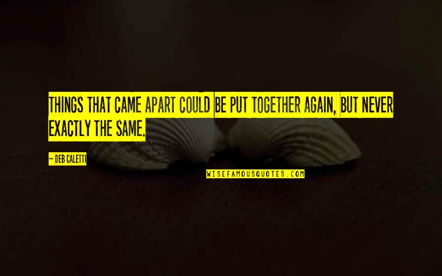 Samantha Jones Pr Quotes By Deb Caletti: Things that came apart could be put together