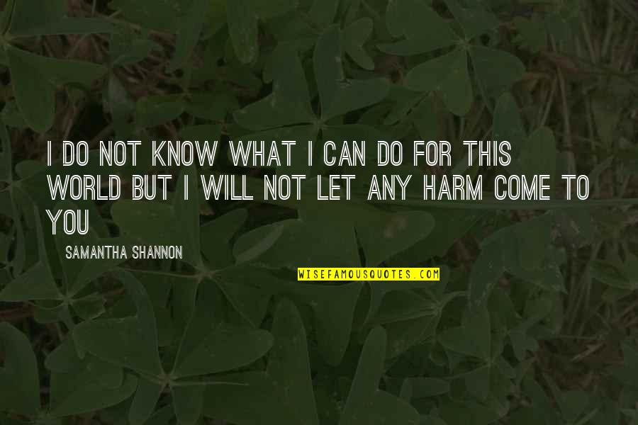 Samantha Shannon Quotes By Samantha Shannon: I do not know what I can do
