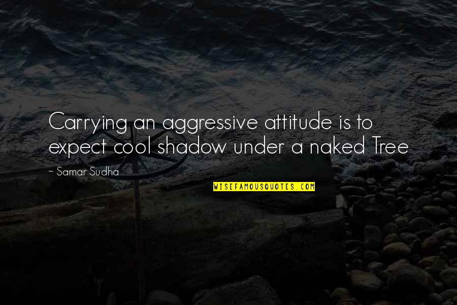 Samar Quotes By Samar Sudha: Carrying an aggressive attitude is to expect cool