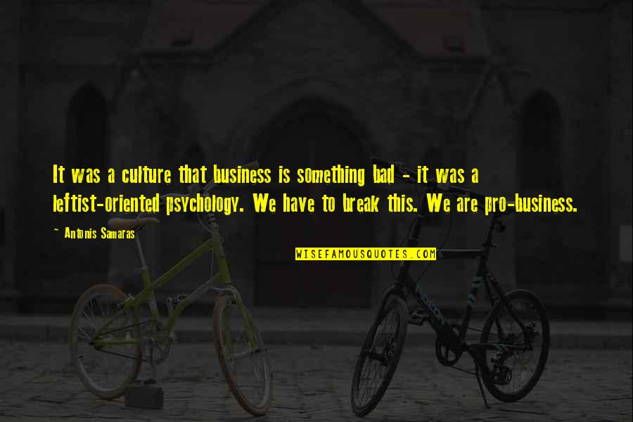 Samaras's Quotes By Antonis Samaras: It was a culture that business is something Samaras's Quotes By Antonis Samaras: It was a culture that business is something