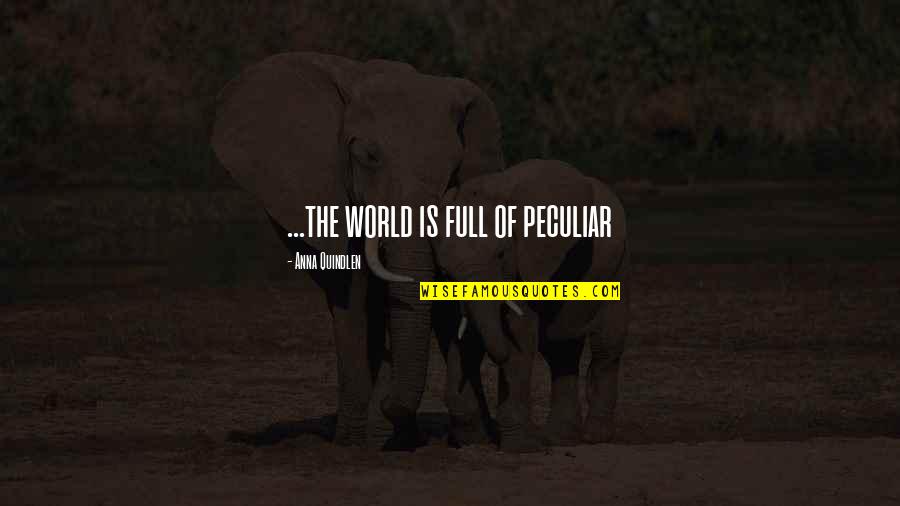 Samasource's Quotes By Anna Quindlen: ...the world is full of peculiar